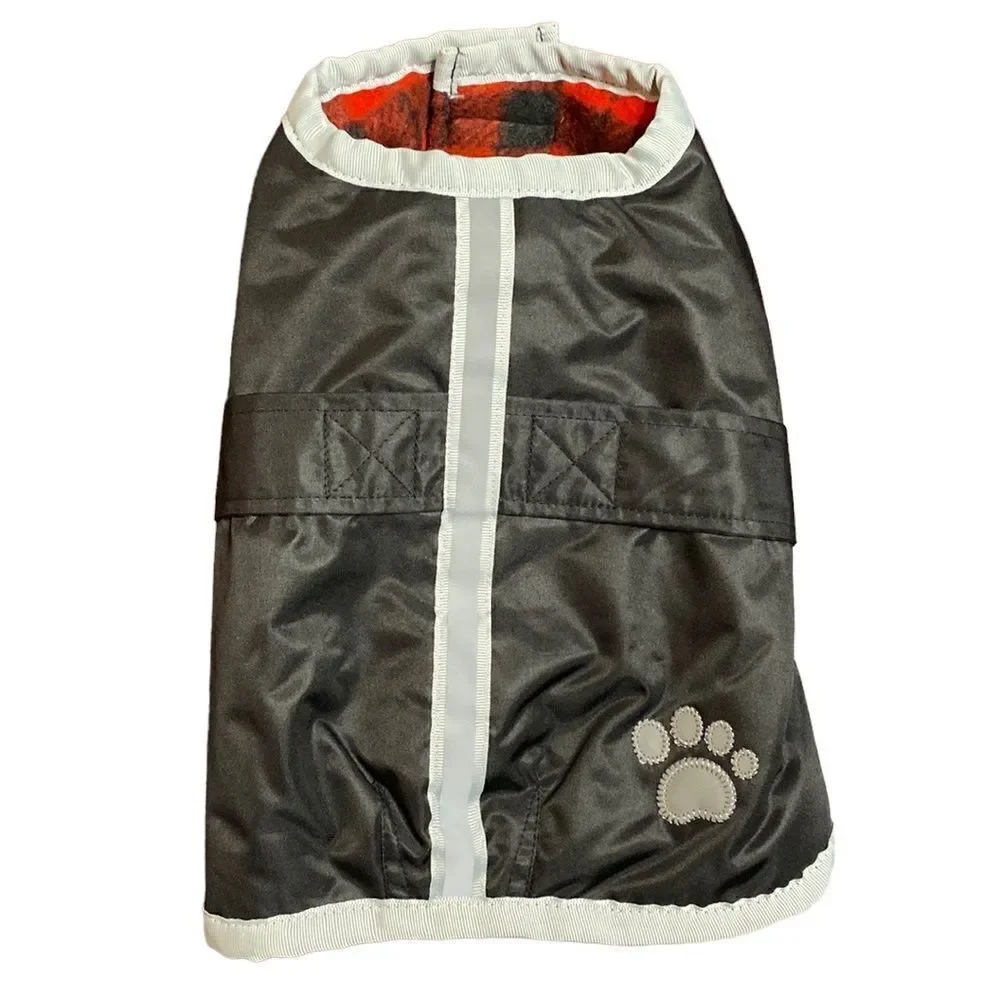 Reversible Plaid Reflective Water Resistant Dog Coat